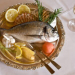 Hautspeise mit Fisch im Restaurant Germanenhof